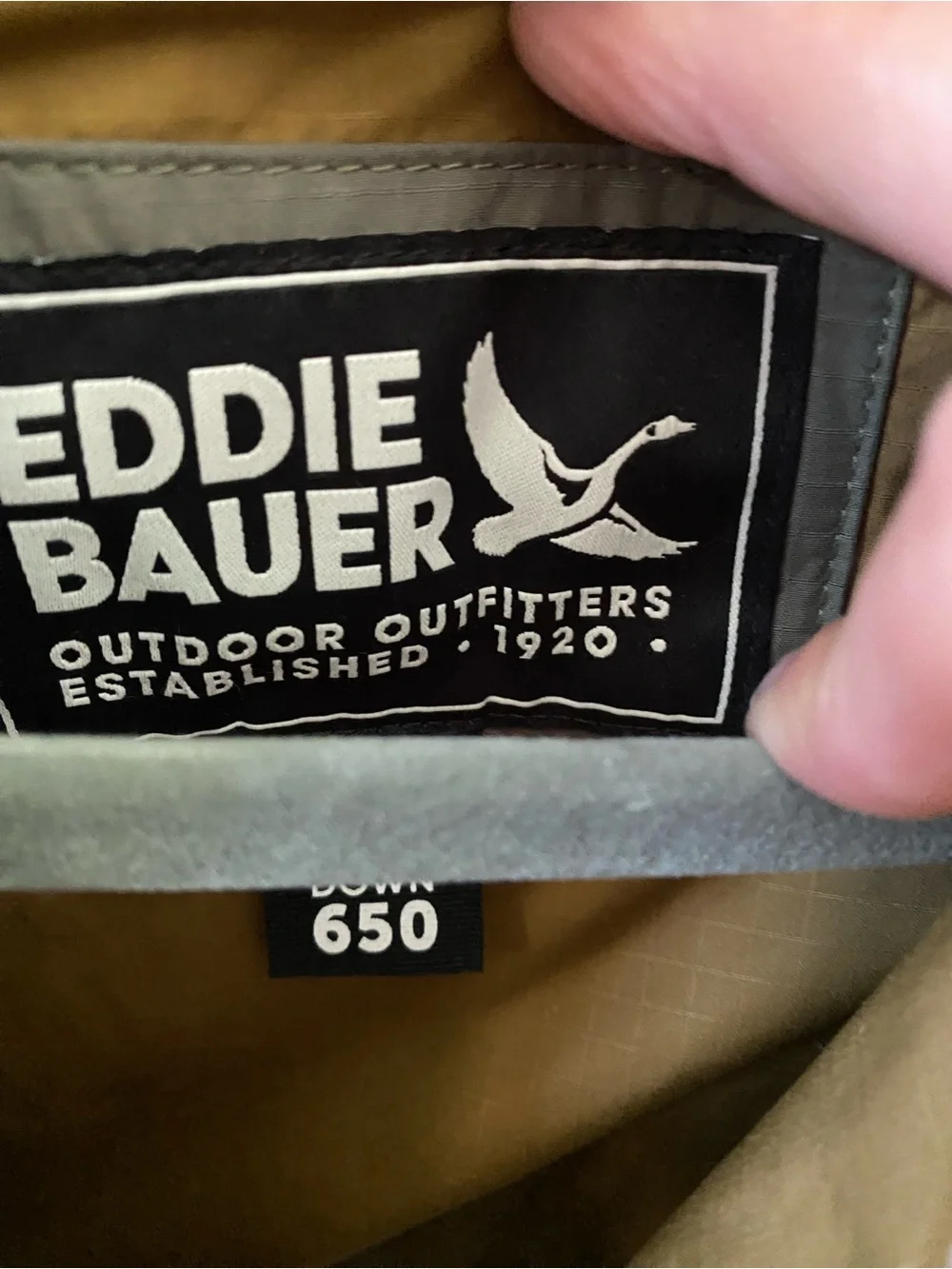 NWT Women’s Eddie Bauer Olive Green Quilted  Down Bomber Puffer Jacket
